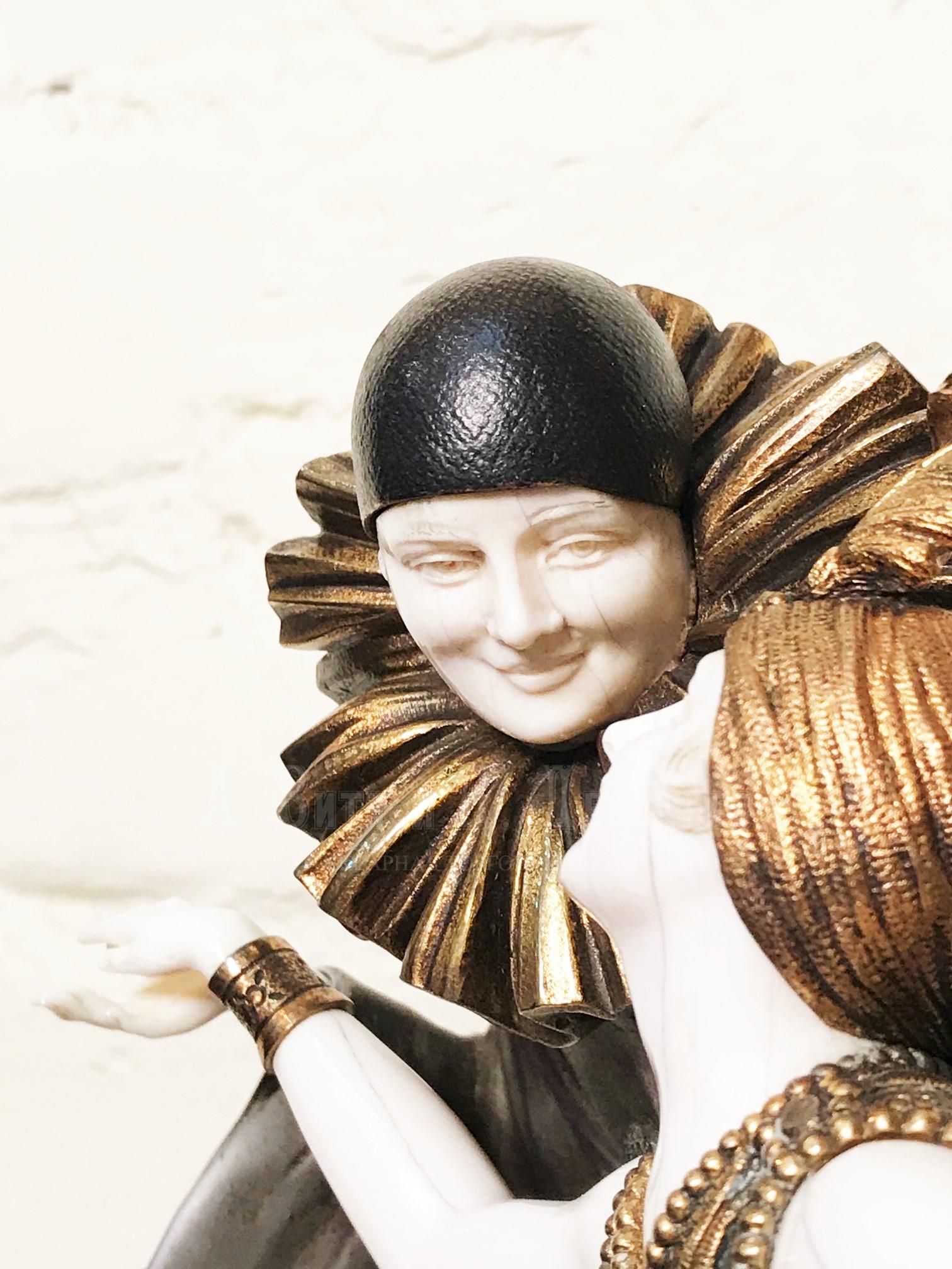 Скульптура бронза с костью Деметр Чипарус Ар Деко